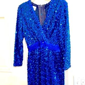 Vintage Lili Diamond 70’s Lavish Sequins Gown sz 10